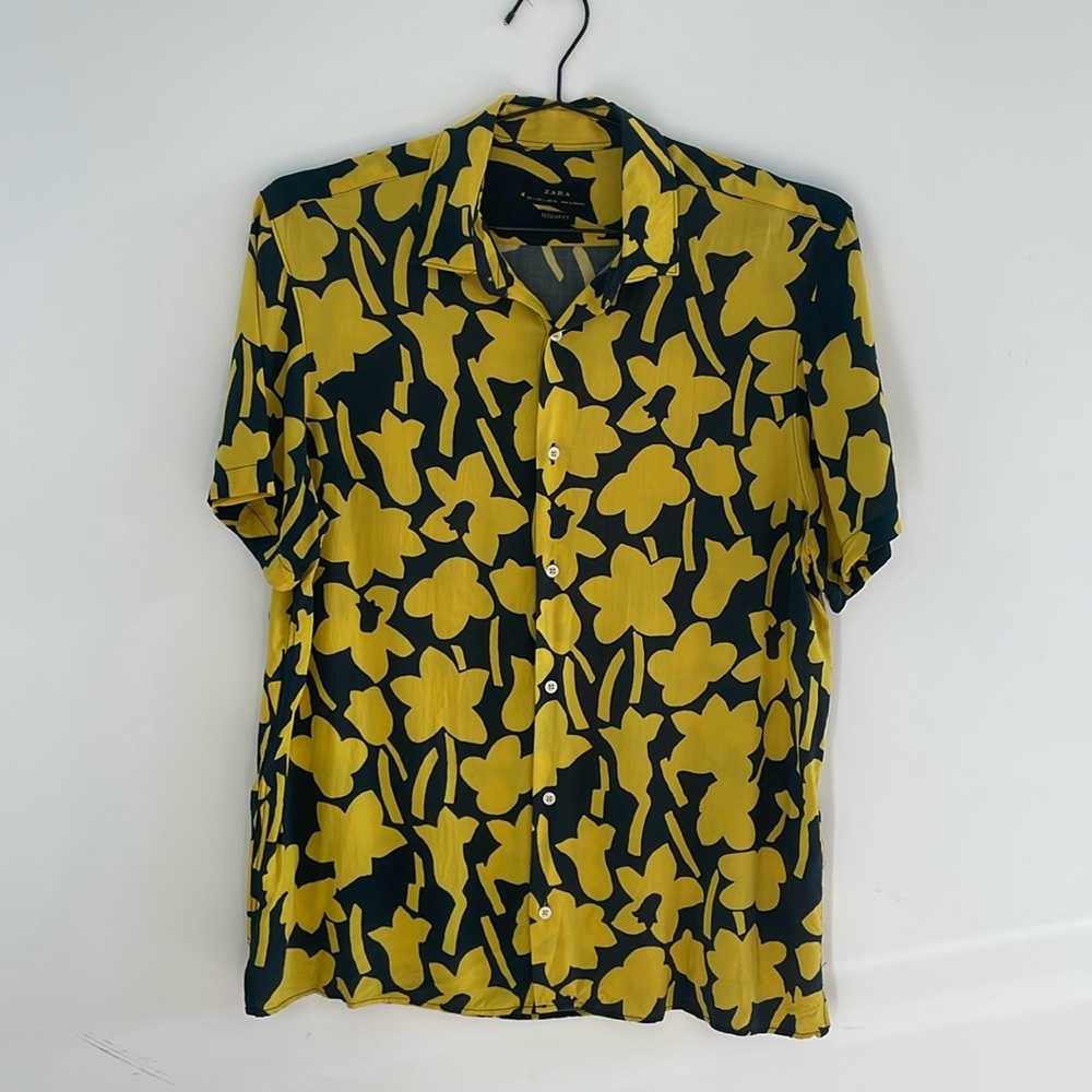 Zara Abstract Floral Print Shirt